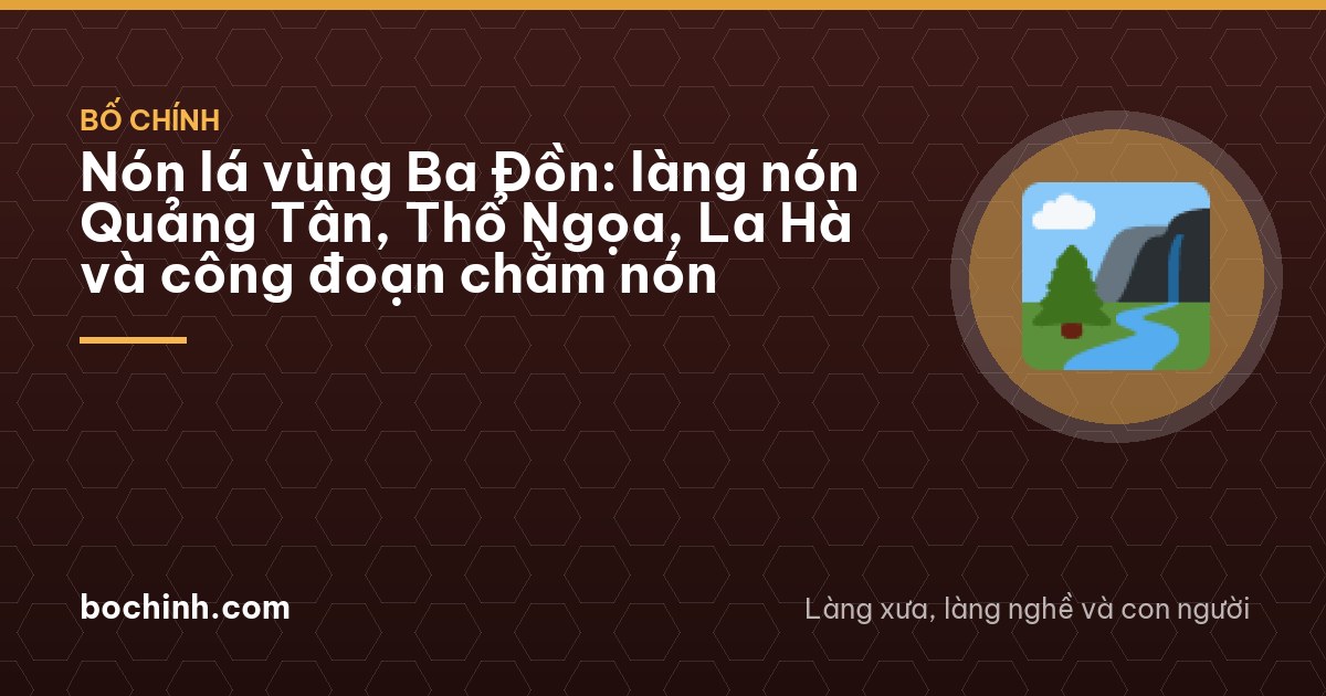 Close view of weathered hands stitching a conical palm leaf hat on a wooden mold, stacks of dried pale leaves and bamboo rings around, warm window light in a village house